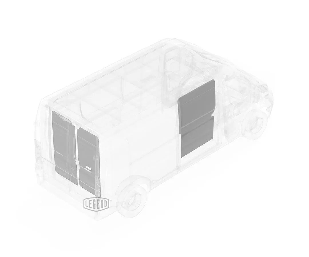 603-114-2613.LR – LEGEND FLEET Van Wall Liner, With Passenger Side Door And Rear Door Panels Gray Polypropylene Outer...